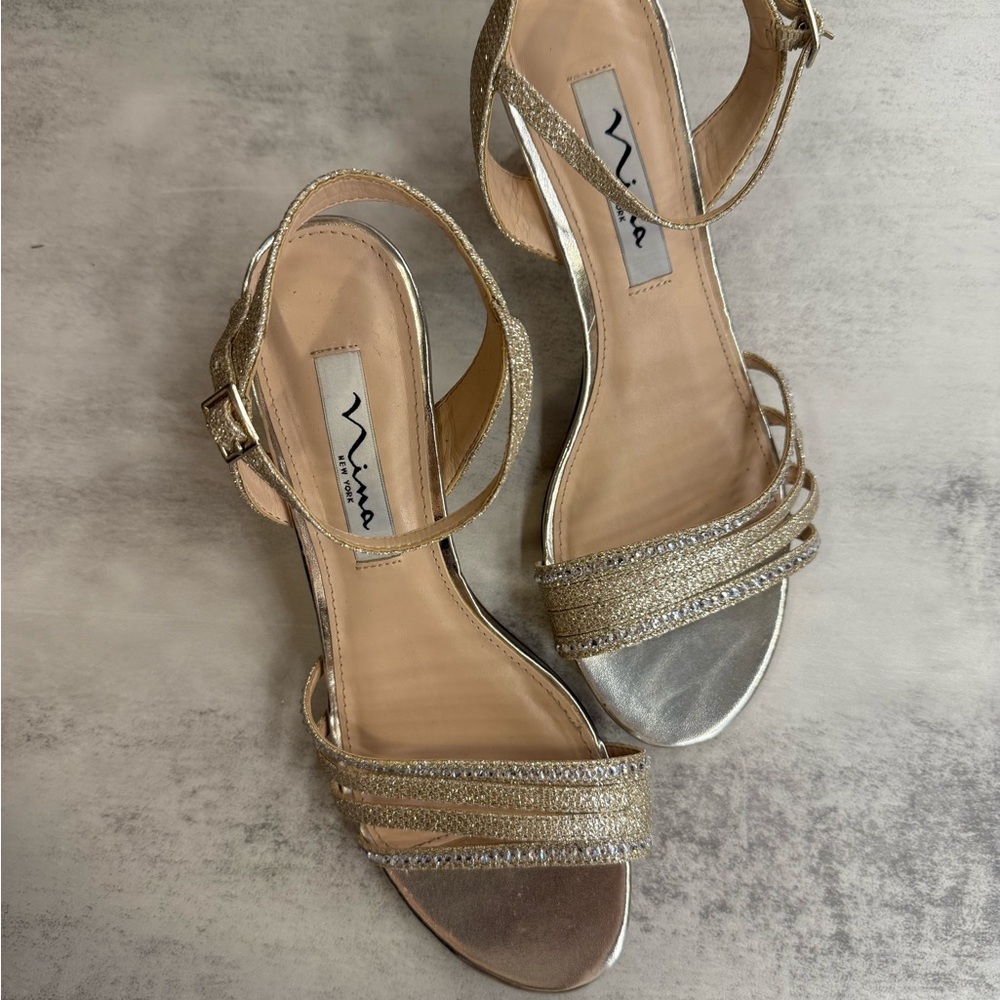 Nina | Nelena Sparky Gold Heels